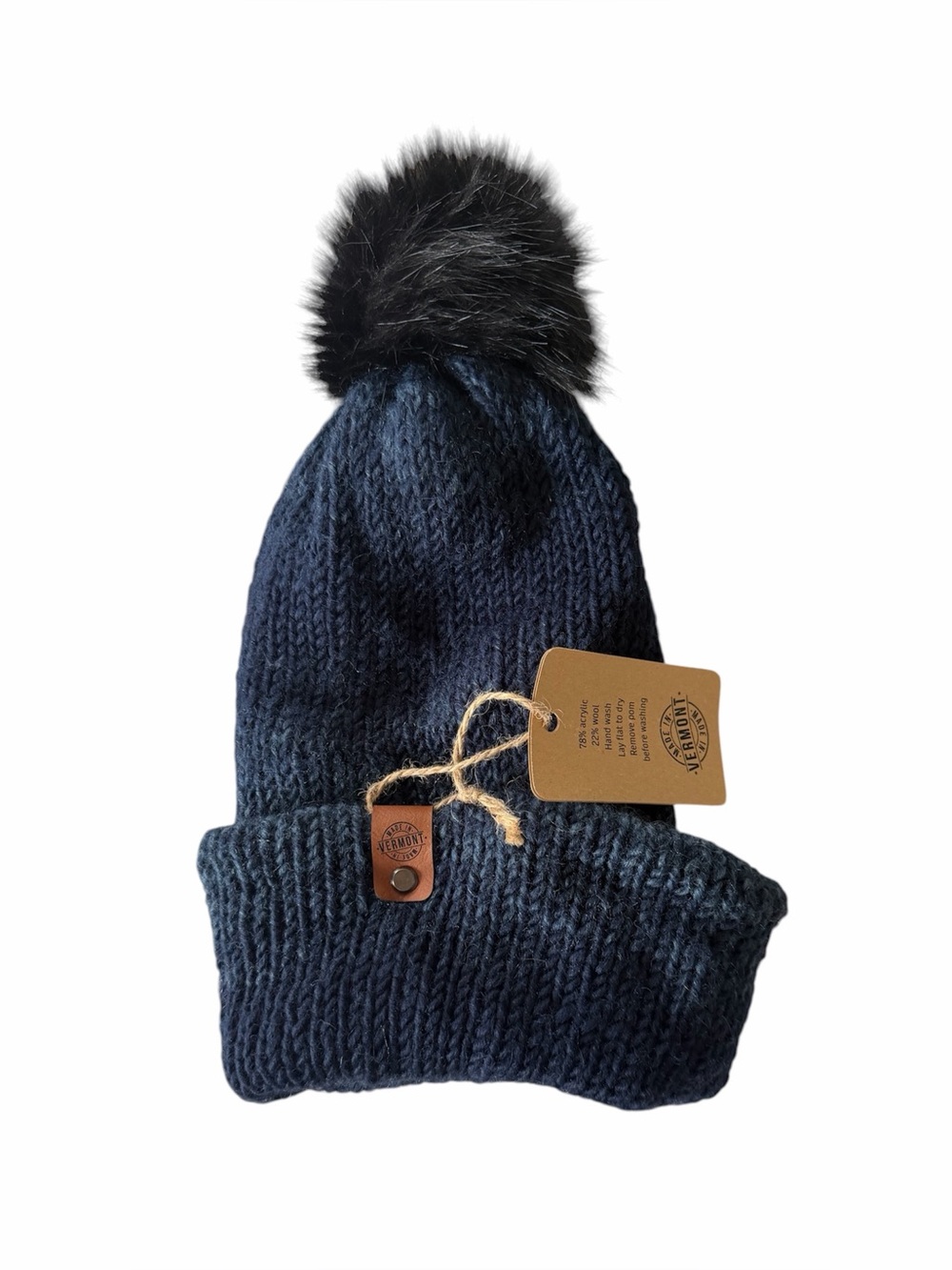 NWT Made in Vermont Wool Blend Pom Beanie